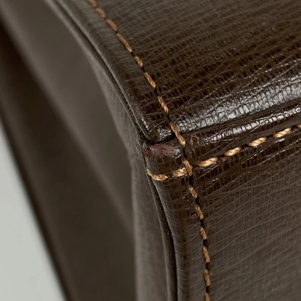 Burberry logo tote bag handbag leather brown